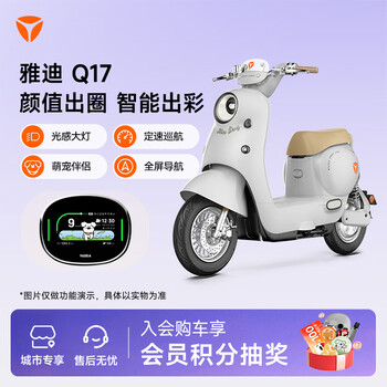 Yadi beijing exclusive q17-g new national standard electric bicycle, high-looking and fashionable anti-skid smart electric bicycle for commuting for women, pick up in store, choose the color at the store