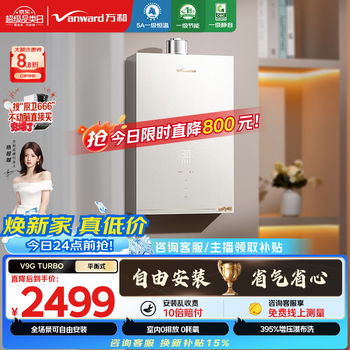 Wanhe sleeping and washing indoor balancing machine v9g supercharged free installation 16 liters of natural gas 5a first level constant temperature first level silent energy saving v9gturbo gas water heater
