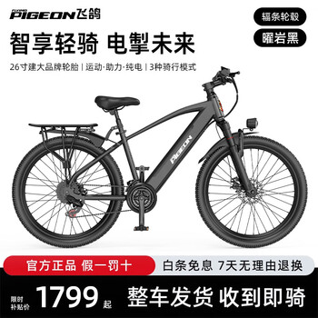 Feige 26-inch removable lithium battery electric power-assisted bicycle adult long-range commuter mountain bike g63 obsidian black spoked wheels - removable battery - nfc unlocking 10ah - about 40km electric range