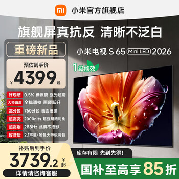 Xiaomi (mi) blockbuster new product tv s65 mini led 2026 65-inch low-reflection screen 288hz first-level energy efficiency l65mc-s flat-panel tv state subsidy 65-inch