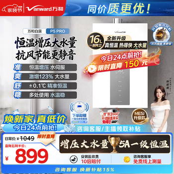 Wanhe bailu water servo 5a constant temperature without cold feeling p5 16l hot selling natural gas boosted dc frequency conversion silent energy saving 16p5 pro gas water heater