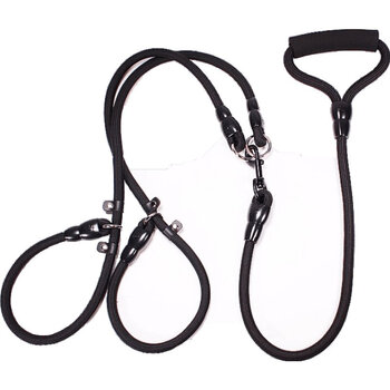 Tang chong two dogs one for two traction rope detachable multi-head double-head dog walking rope p chain teddy golden retriever small and large dog p model/black one for two l-large