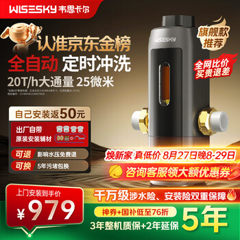 Wisesky fully automatic 80t pro pre-filter anti-gravity large flow whole house home backwash water purifier