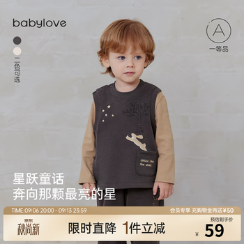 Babylove clearance baby vest vest spring and autumn sleeveless top for male and female babies cute embroidered versatile xingyue fairy tale xingyue fairy tale-dark gray 80