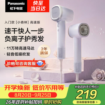 Panasonic teacher's day gift high-speed hair dryer quick-drying negative ion hair dryer for home use without injury send to girlfriend birthday gift small forest xiaguang purple eh-ne6l