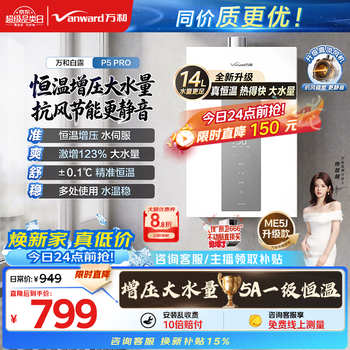 Wanhe bailu water servo 5a constant temperature without cold feeling p5 14l natural gas boosted dc frequency conversion constant temperature silent energy saving compact 14p5 pro gas water heater