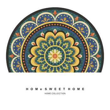 Floor mat entrance door mat semi-circular american entrance door carpet entrance indoor entrance non-slip water-absorbent foot mat semi-circle-ray 60x90cm