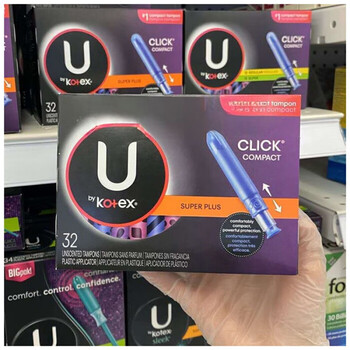 Kotex tampon built-in click plastic sports short tube swimming regular size r others 32 count-short tube-xl