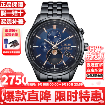 Citizen sky eagle series moon phase function light kinetic energy radio wave perpetual calendar sapphire mirror watch chinese valentine's day gift sky eagle by1035-56l (light kinetic energy + radio wave + moon phase function + perpetual calendar)