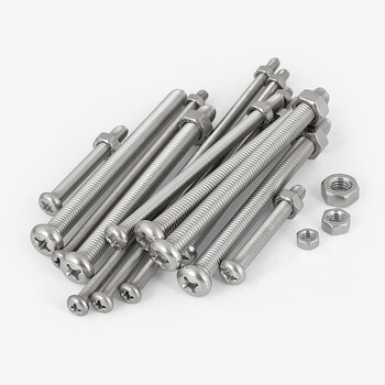 Weiwang 304 stainless steel cross round head screw and nut combination extended screw pan head nut screw rod accessories m4*40+nut (20 sets)