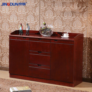 Kington tea cabinet conference room storage cabinet solid wood veneer file cabinet low cabinet sideboard two doors three drawers 120*40*82cm