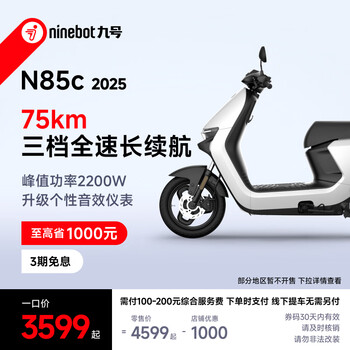 Ninebot electric motorcycle n85c 2025 ninebot intelligent power-assisted battery scooter upgraded personalized sound instruments pickup in store colors can be selected at the store