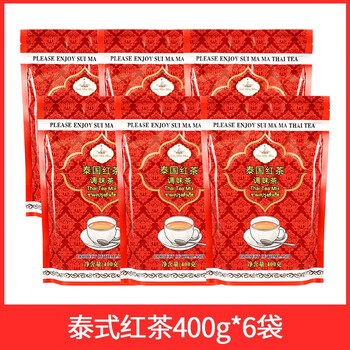 Shui mama thailand imports thai green tea and black tea powder hand-made lemon tea thai green milk tea shop special hand-made raw material label thai black tea 400g*6 bags