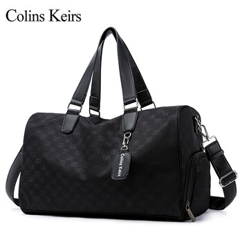 Colins keirs travel bag men's portable large-capacity luggage bag women's crossbody bag men's fitness bag men's dry and wet separation sports training bag black large size