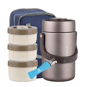 Golden key 304 stainless steel 2.3l new magic anti-spill simmering vacuum lunch box lunch box insulation pot gk-m2300t-k