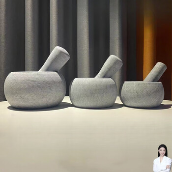 Leishton household stone mortar, garlic mortar, natural bluestone garlic masher, garlic press, garlic jar, grinding stone pair, frosted stone hammer, one in stock