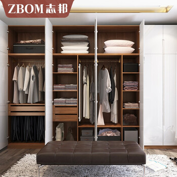 Zhibang custom wardrobe cloakroom integral wardrobe bedroom large wardrobe wooden wardrobe two door wardrobe storage cabinet 100 reservation earnest money