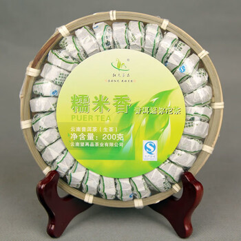 Valerui authentic yunnan aged glutinous rice fragrant tea pu'er tea ripe tea cake glutinous fragrant pu'er strong flavor special fragrant xiaotuo tea in bamboo tray - glutinous rice fragrant raw tea 203g each