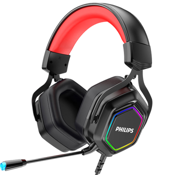 99% new philips (philips) wired gaming headphones, noise reduction, 7.1 channel dts surround sound tag4105