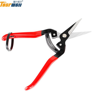 Tosrwell german flower shears, household flower arranging scissors, potted plant pruning, gardening scissors, flower arranging pruning scissors, manual agricultural tools, fruit picking scissors, red model