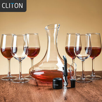 Cliton red wine glass set, stemware, wine divider, 10-piece wine set, home wine glass decanter, h style