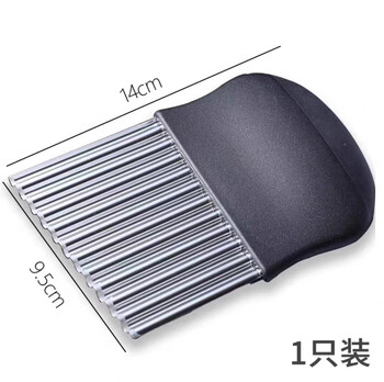 Detif 304 stainless steel corrugated knife for cutting vegetables, wolf tooth potato deep pattern corrugated knife, slicing potato flower knife, potato grid, deep pattern corrugated knife 1 piece, 430 stainless steel