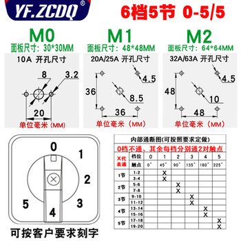 Lw26-20 multi-position rotary combination selection 32a three-speed, four-speed, five-speed, six-speed 25a8-speed universal transfer switch