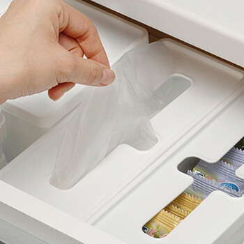 Inomata japan imported fresh-keeping bag storage box cross-opening disposable glove storage box office desk organizer box rectangular