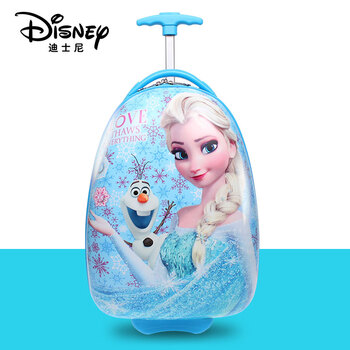 Yitongxiang disney children's trolley suitcase 16-inch baby suitcase ice and snow princess boarding case for boys and girls blue frozen eggshell 16-inch zipper