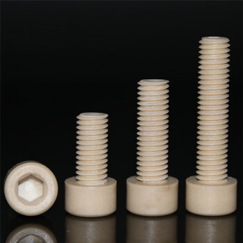 Fhjqbpps inner hexagonal flame retardant insulation, high temperature resistance and corrosion resistance m3-m10 plastic screws pps inner hexagonal plastic screws m4*30 50 pieces