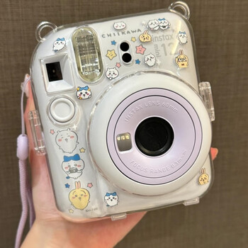 Original suitable for polaroid mini12 protective case fuji camera shirley rose sticker transparent hard shell protective camera case (camera not included) bmini12 protective case with jiikawa stickers not included with camera