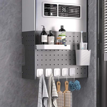 Miling gas water heater shielding cover under the wall-mounted boiler to hide the ugly natural gas pipeline decorative shelf kitchen hole board a high-grade gray width 35cm high 40cm deep 17cm package 3