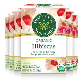 Traditional medicinals hibiscus herbal tea 16 tea bags 6 pieces