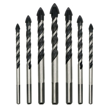 Tile drill bit, ceramic triangle drill set, concrete cement wall electric drill, twist drill, multi-functional hole opening rotor, black triangle drill (6mm) single