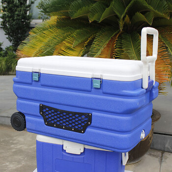 Warm ice bear 15-170l outdoor car-mounted sea fishing insulated refrigerator pu fishing stall camping picnic fresher refrigerated 90l wheel (6 sides pu layer