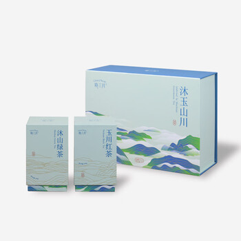 Xiaoyue sanyue prevernal xiaoyue sanyue green tea and black tea gift box packed alpine original leaf healthy tea 40 small bags muyu mountains and rivers gift box 120g