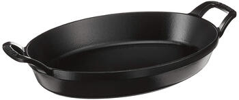 Staub french imported enamel cast iron baking pan 27x20cm oval baking pan with lid matte black multi-burner matte black 11*8 inches (approx. 28*20 cm)