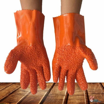 Concrete gloves, wear-resistant, non-slip frosted labor protection dipped plastic gloves, vibrator, non-slip, concrete construction site, granular anti-slip yellow (pack of ten pairs) xl