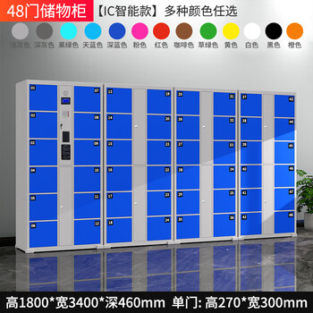 Supermarket electronic bag storage cabinet smart locker mobile phone locker barcode fingerprint scan code face recognition wechat cabinet 48-door card swipe type