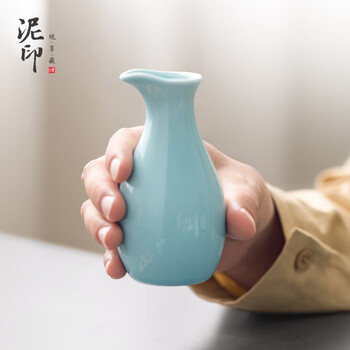 Mud print celadon six pots and six cups wine set ceramic white wine glass shot glass household wine dispenser t92-01c1 120ml wine bottle single-simple packaging