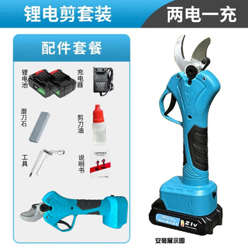 Jiehong jiehong electric scissors for branch cutting set rechargeable fruit tree garden pruning pruning shears gardening fruit shears 46 new scissors + plastic box 5 cores 2 batteries 1 charge