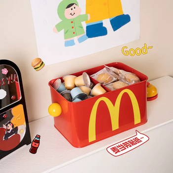 Yusenyi snack storage box desktop cute storage basket iron box dopamine sundries cosmetics office dormitory entrance storage big red wheat door storage box big red wheat door storage box