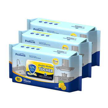 Prom kitchen wipes to remove oil stains, increase and thicken household cleaning wipes, kitchen paper, 80 sheets, imported from germany, 1 layer, 80 sheets*3 pack