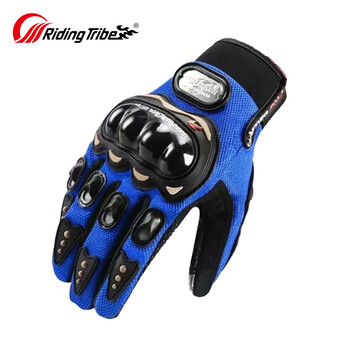 Ridingtribe motorcycle riding gloves winter velvet thickened waterproof electric vehicle summer commuting waterproof anti-fall touch screen motorcycle mcs01c blue-l size for all seasons
