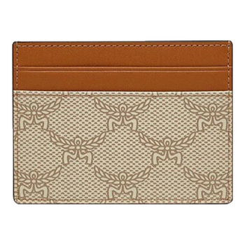 95% new mcm himmel mini card holder card holder beige myaesac04i9001