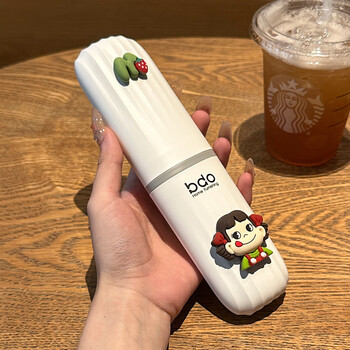 Small box for spoons, cute single-person stainless steel portable tableware set, two-piece set of chopsticks, spoons and chopsticks, small girl storage box, free 304 stainless steel chopsticks and spoons