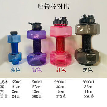 Luo bean dumbbell mineral water dumbbell water cup water dumbbell water mineral water bottle kettle fitness water cup note black 550ml