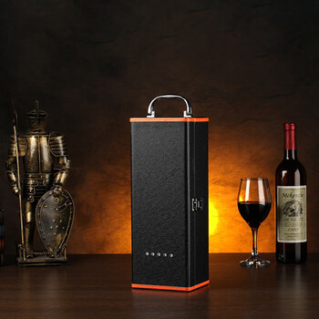 Art bird red wine box packaging box gift box leather box single wine box with four-piece set of wine utensils universal type rhinestone single (with four-piece set of wine utensils)
