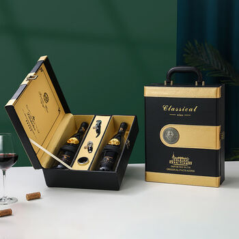 Red gift box 2 empty boxes customized red box packaging gift box double leather box grape box double high yellow 518 widened double belt