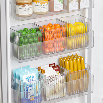 Dining general refrigerator side door storage box 3-pack fresh-keeping box freezer inner storage rack storage box fresh-keeping artifact white